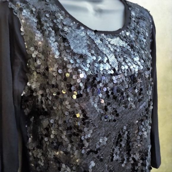 Designer Sharon Young Mixed Sequin Blouse NWT S M - Picture 2 of 6